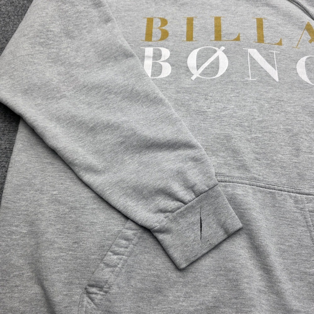 Billabong Hoodie Men XL Gray Spellout Logo Pullover Sweatshirt Y2K Skate Surf - Picture 5 of 6